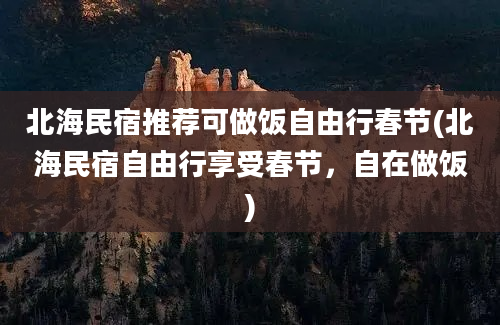 北海民宿推荐可做饭自由行春节(北海民宿自由行享受春节，自在做饭)