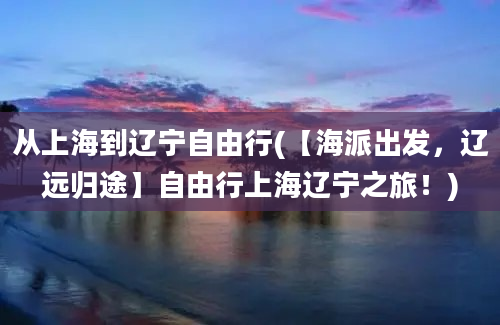 从上海到辽宁自由行(【海派出发，辽远归途】自由行上海辽宁之旅！)