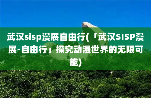 武汉sisp漫展自由行(「武汉SISP漫展-自由行」探究动漫世界的无限可能)