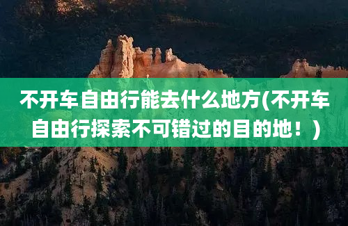 不开车自由行能去什么地方(不开车自由行探索不可错过的目的地！)