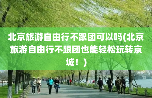 北京旅游自由行不跟团可以吗(北京旅游自由行不跟团也能轻松玩转京城！)