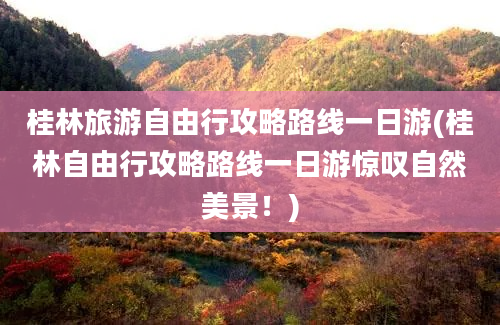 桂林旅游自由行攻略路线一日游(桂林自由行攻略路线一日游惊叹自然美景！)