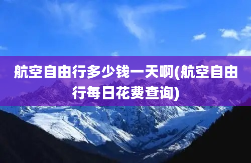 航空自由行多少钱一天啊(航空自由行每日花费查询)