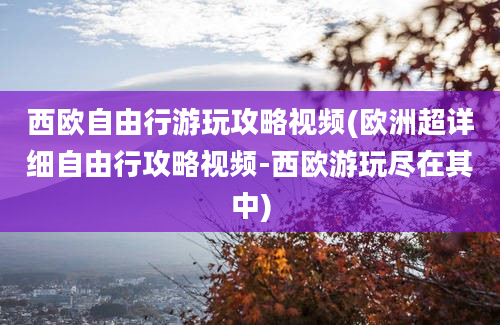 西欧自由行游玩攻略视频(欧洲超详细自由行攻略视频-西欧游玩尽在其中)