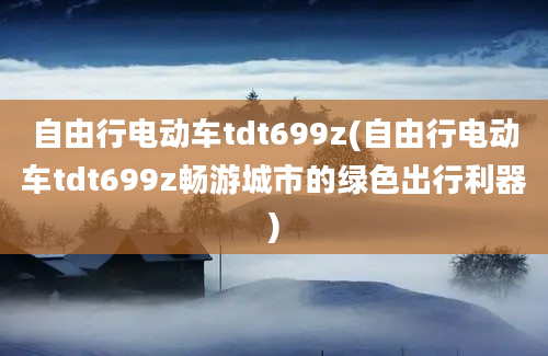 自由行电动车tdt699z(自由行电动车tdt699z畅游城市的绿色出行利器)