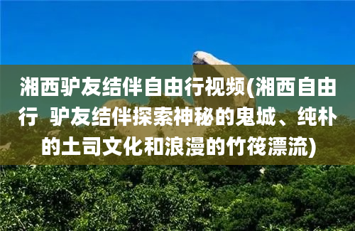 湘西驴友结伴自由行视频(湘西自由行  驴友结伴探索神秘的鬼城、纯朴的土司文化和浪漫的竹筏漂流)