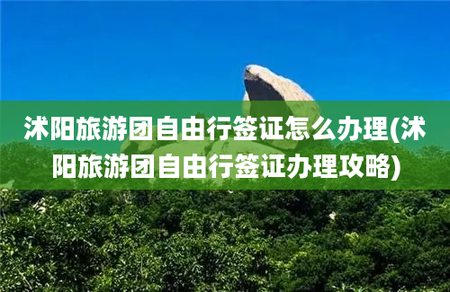 沭阳旅游团自由行签证怎么办理(沭阳旅游团自由行签证办理攻略)