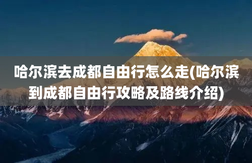 哈尔滨去成都自由行怎么走(哈尔滨到成都自由行攻略及路线介绍)