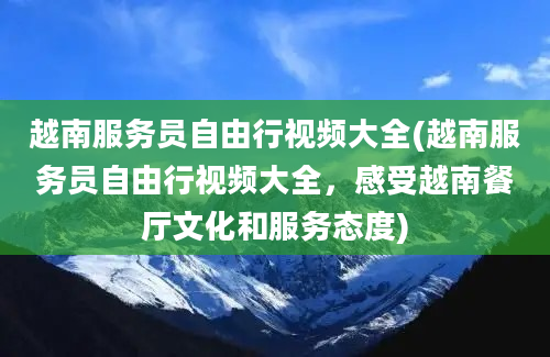 越南服务员自由行视频大全(越南服务员自由行视频大全，感受越南餐厅文化和服务态度)