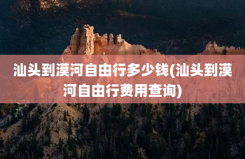 汕头到漠河自由行多少钱(汕头到漠河自由行费用查询)