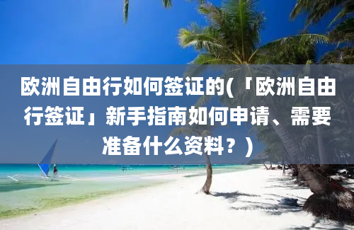 欧洲自由行如何签证的(「欧洲自由行签证」新手指南如何申请、需要准备什么资料？)