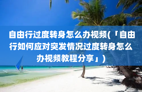 自由行过度转身怎么办视频(「自由行如何应对突发情况过度转身怎么办视频教程分享」)