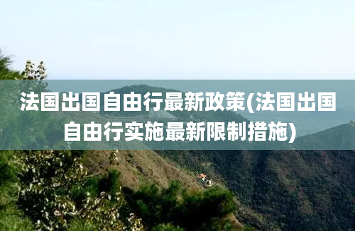 法国出国自由行最新政策(法国出国自由行实施最新限制措施)