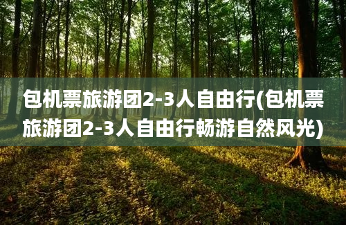 包机票旅游团2-3人自由行(包机票旅游团2-3人自由行畅游自然风光)