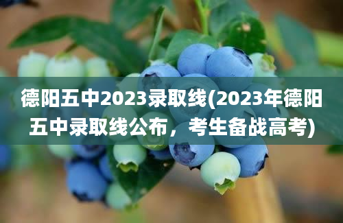 德阳五中2023录取线(2023年德阳五中录取线公布，考生备战高考)