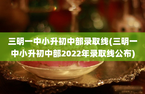 三明一中小升初中部录取线(三明一中小升初中部2022年录取线公布)