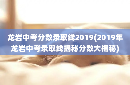 龙岩中考分数录取线2019(2019年龙岩中考录取线揭秘分数大揭秘)