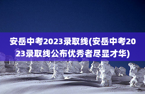 安岳中考2023录取线(安岳中考2023录取线公布优秀者尽显才华)