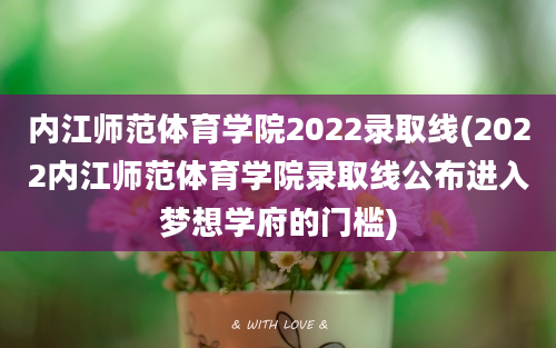 内江师范体育学院2022录取线(2022内江师范体育学院录取线公布进入梦想学府的门槛)