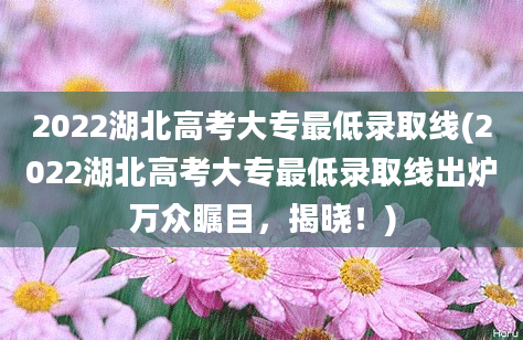 2022湖北高考大专最低录取线(2022湖北高考大专最低录取线出炉万众瞩目，揭晓！)