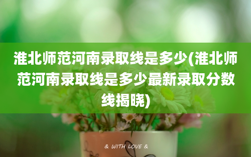 淮北师范河南录取线是多少(淮北师范河南录取线是多少最新录取分数线揭晓)