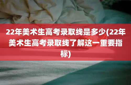 22年美术生高考录取线是多少(22年美术生高考录取线了解这一重要指标)