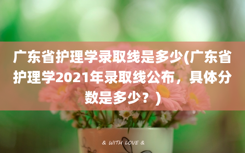 广东省护理学录取线是多少(广东省护理学2021年录取线公布，具体分数是多少？)
