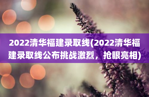 2022清华福建录取线(2022清华福建录取线公布挑战激烈，抢眼亮相)