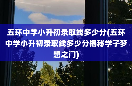 五环中学小升初录取线多少分(五环中学小升初录取线多少分揭秘学子梦想之门)