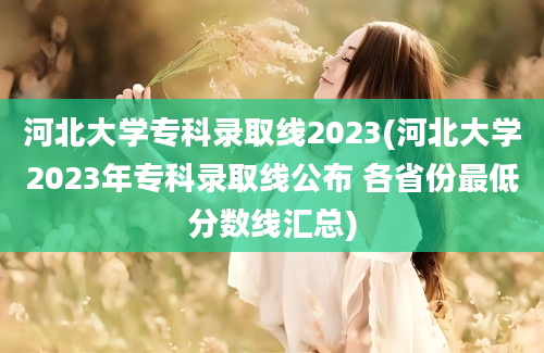 河北大学专科录取线2023(河北大学2023年专科录取线公布 各省份最低分数线汇总)