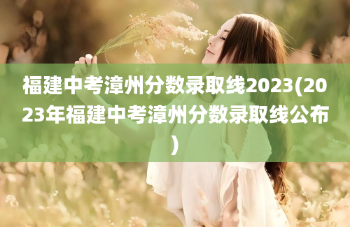 福建中考漳州分数录取线2023(2023年福建中考漳州分数录取线公布)