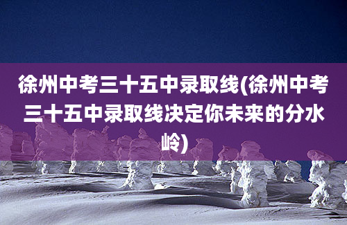 徐州中考三十五中录取线(徐州中考三十五中录取线决定你未来的分水岭)