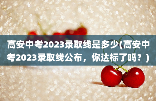 高安中考2023录取线是多少(高安中考2023录取线公布，你达标了吗？)