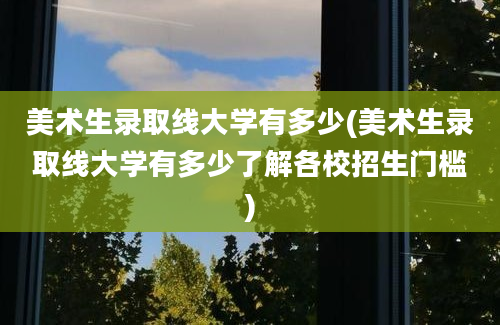 美术生录取线大学有多少(美术生录取线大学有多少了解各校招生门槛)