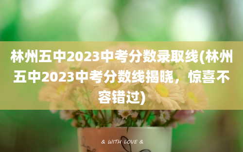 林州五中2023中考分数录取线(林州五中2023中考分数线揭晓，惊喜不容错过)