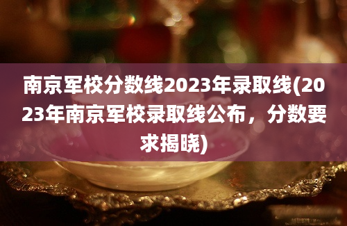 南京军校分数线2023年录取线(2023年南京军校录取线公布，分数要求揭晓)