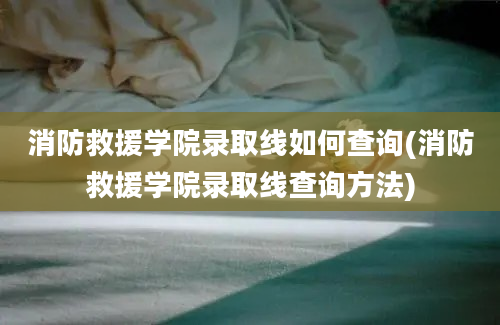 消防救援学院录取线如何查询(消防救援学院录取线查询方法)