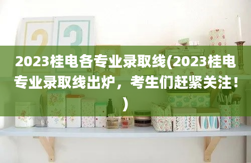 2023桂电各专业录取线(2023桂电专业录取线出炉，考生们赶紧关注！)