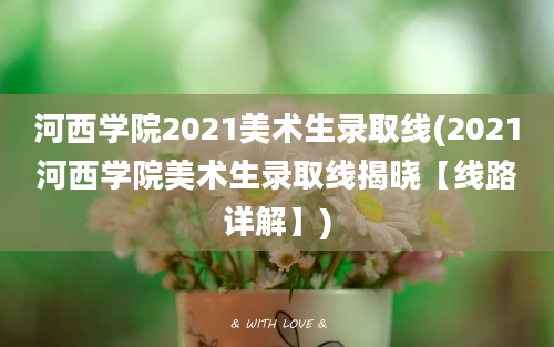 河西学院2021美术生录取线(2021河西学院美术生录取线揭晓【线路详解】)