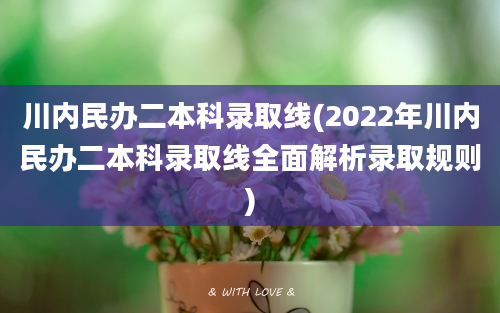 川内民办二本科录取线(2022年川内民办二本科录取线全面解析录取规则)