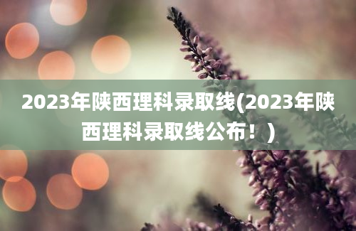 2023年陕西理科录取线(2023年陕西理科录取线公布！)