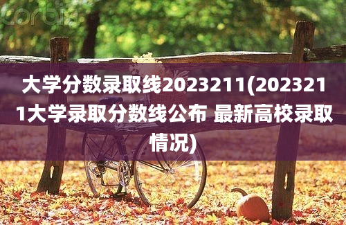 大学分数录取线2023211(2023211大学录取分数线公布 最新高校录取情况)