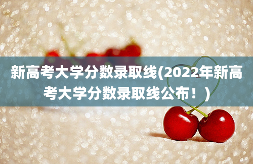 新高考大学分数录取线(2022年新高考大学分数录取线公布！)