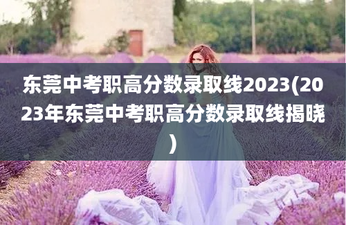 东莞中考职高分数录取线2023(2023年东莞中考职高分数录取线揭晓)