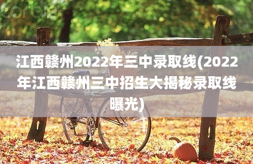 江西赣州2022年三中录取线(2022年江西赣州三中招生大揭秘录取线曝光)