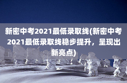 新密中考2021最低录取线(新密中考2021最低录取线稳步提升，呈现出新亮点)