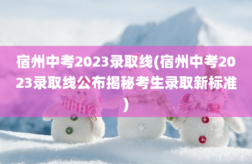 宿州中考2023录取线(宿州中考2023录取线公布揭秘考生录取新标准)