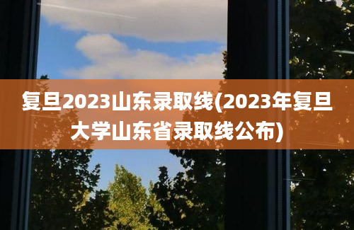 复旦2023山东录取线(2023年复旦大学山东省录取线公布)