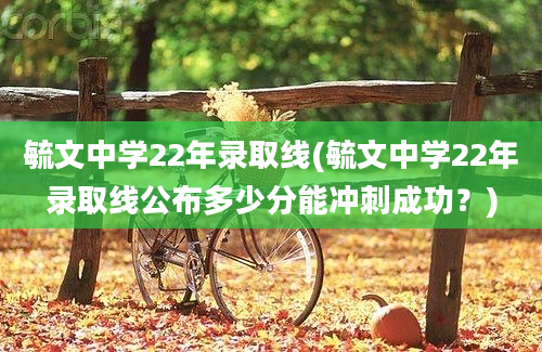 毓文中学22年录取线(毓文中学22年录取线公布多少分能冲刺成功？)