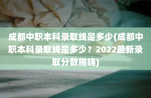 成都中职本科录取线是多少(成都中职本科录取线是多少？2022最新录取分数揭晓)